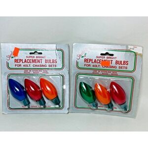 VTG Lot Of 2 Packs Sterling Super‎ Bright Christmas Bulbs 40 Lt Chasers 90350